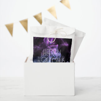 Teal Purple Coloured Smoke Happy Holidays Favour Bags