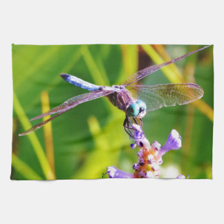 Teal & purple Dragonfly Tea Towel