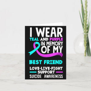 Teal Purple In Memory Of Best Friend Suicide Card