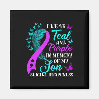 Teal Purple In Memory Of My Son Suicide Awareness  Magnet