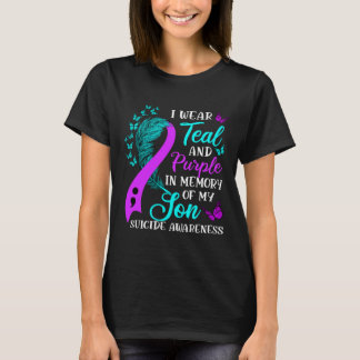 Teal Purple In Memory Of My Son Suicide Awareness  T-Shirt