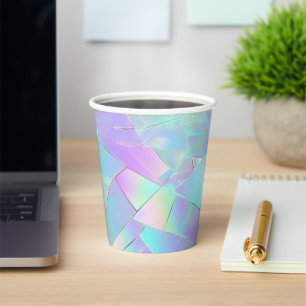 Teal & Purple Iridescent Design Paper Cups