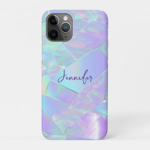 Teal & Purple Iridescent Design, Script Name Case-Mate iPhone Case