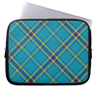 Teal/Purple/Lime Tartan Plaid Laptop Sleeve