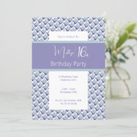 Teal Purple Magnolia Purple Sweet 16th Birthday