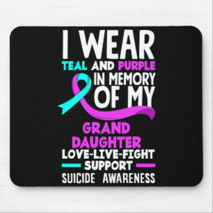 Teal Purple Memory Of Granddaughter Suicide Mouse Pad