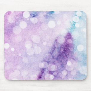 Teal & Purple Rainbow Bokeh Watercolor Mouse Pad