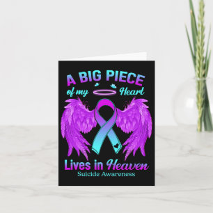 Teal Purple Ribbon Angel Wing Suicide Awareness Me Card