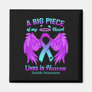 Teal Purple Ribbon Angel Wing Suicide Awareness Me Magnet