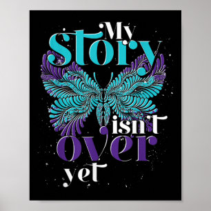 Teal Purple Ribbon Butterfly Suicide Prevention Poster