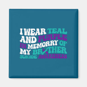 Teal Purple Ribbon Suicide Awareness Brother Aware Magnet