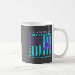 Teal Purple Ribbon Suicide Awareness Flag Freind B Coffee Mug