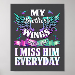 Teal Purple Ribbon Suicide Awareness Flag I Miss M Poster