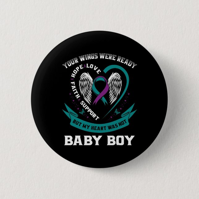 Teal Purple Ribbon Suicide Awareness Prevention So 6 Cm Round Badge (Front)