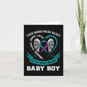 Teal Purple Ribbon Suicide Awareness Prevention So Card