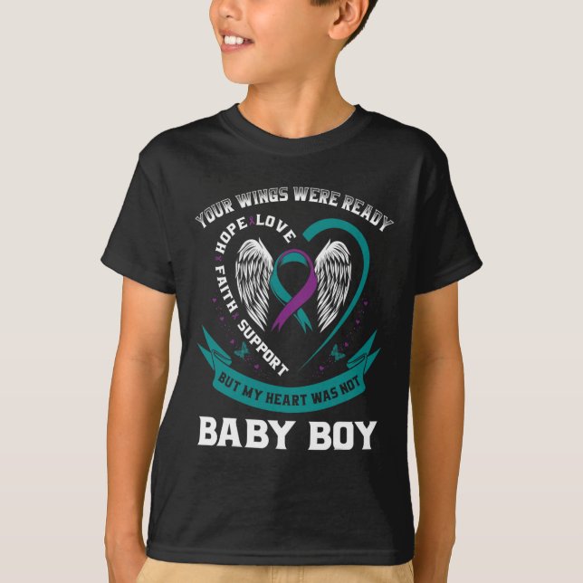 Teal Purple Ribbon Suicide Awareness Prevention So T-Shirt (Front)