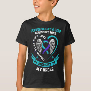 Teal Purple Ribbon Suicide Awareness Shirt Uncle M