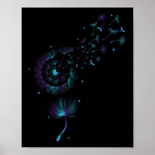 Teal Purple Semicolon Dandelion Suicide Prevention Poster