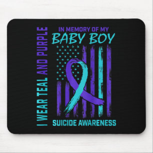 Teal Purple Suicide Awareness Flag Son  Mouse Pad