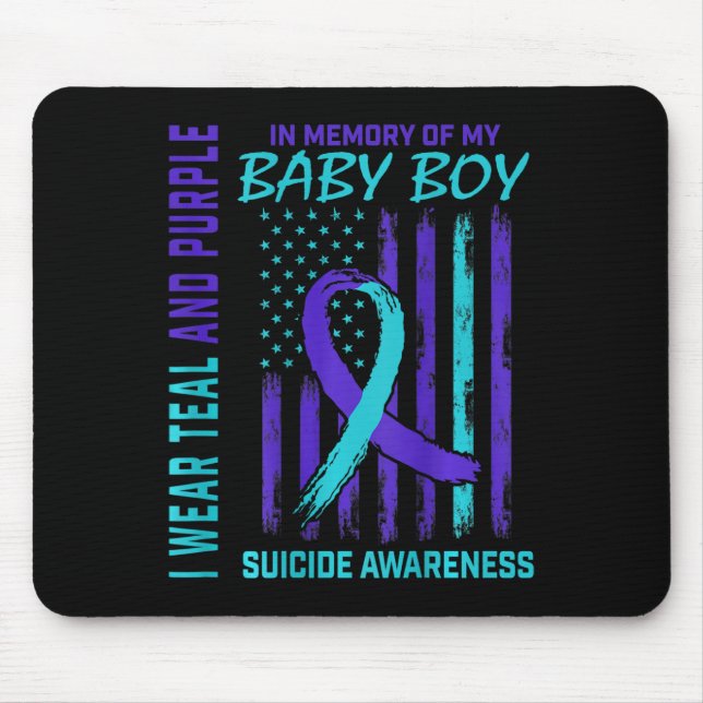 Teal Purple Suicide Awareness Flag Son  Mouse Pad (Front)
