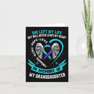 Teal Purple Suicide Awareness Granddaughter Memori Card
