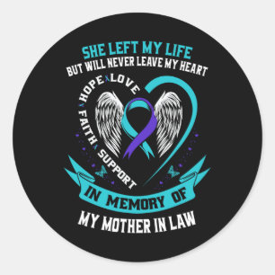 Teal Purple Suicide Awareness Shirt Mother In Law  Classic Round Sticker