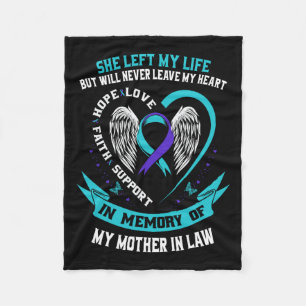Teal Purple Suicide Awareness Shirt Mother In Law  Fleece Blanket