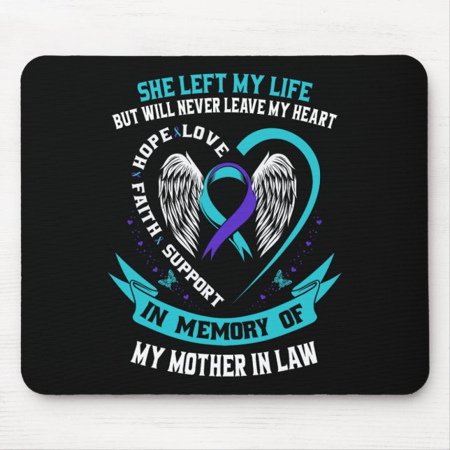 Teal Purple Suicide Awareness Shirt Mother In Law  Mouse Pad (Front)