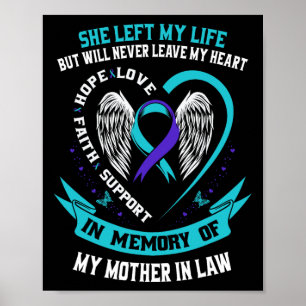 Teal Purple Suicide Awareness Shirt Mother In Law  Poster