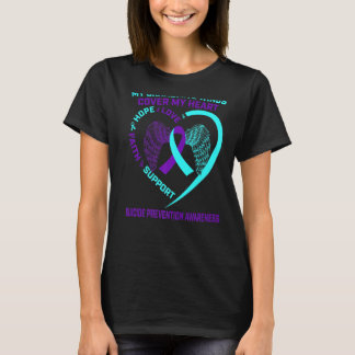 Teal Purple Suicide Prevention Awareness Grandma H T-Shirt