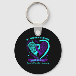 Teal Purple Suicide Prevention Awareness Nephew He Key Ring