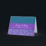 Teal Purple Swirls Sister in Law Birthday Card<br><div class="desc">Pretty and thoughtful greeting card for sister in law's birthday with teal and purple swirls and hand lettered style text.</div>