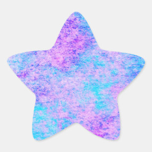 teal, purple, watercolor, pattern star sticker