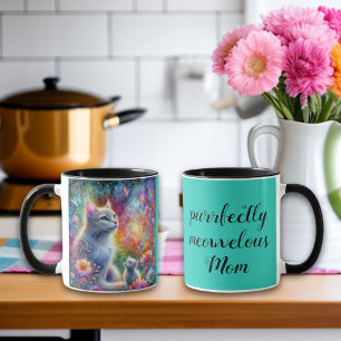 Teal Purrfectly Meowvelous Mum Cat Mother's Day Mug