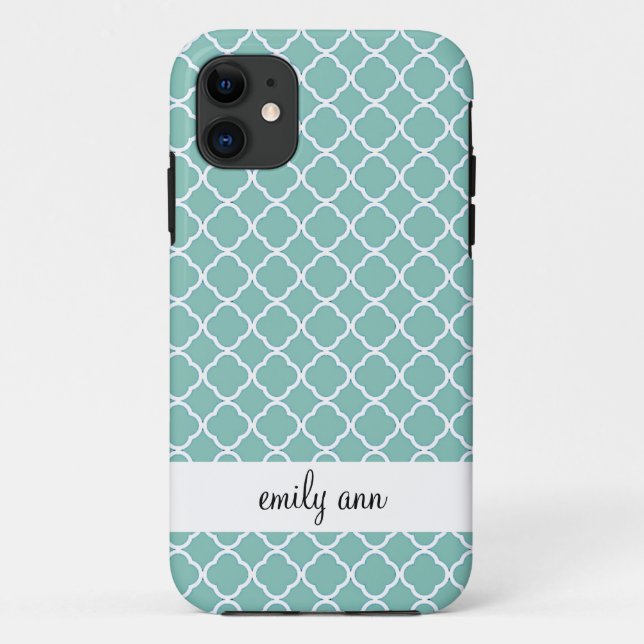 Teal Quatrefoil iPhone 5 Case (Back)