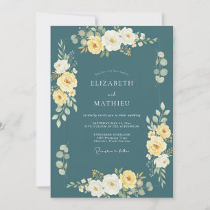 Teal Radiant Nature Wedding Invitation
