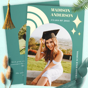 Teal Rainbow Arch And Stars Graduation