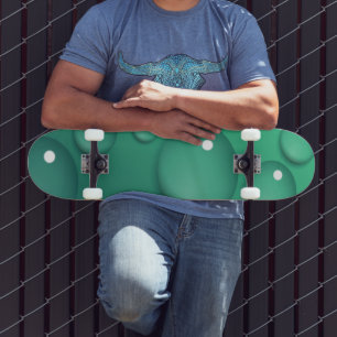 Teal Raindrop Texture Skateboard