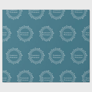 Teal Ramadan Mubarak Gift Wrap Paper