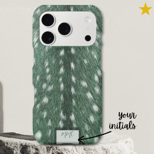 Teal Realistic Deer Hair Fawn Spots Faux Fur