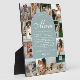 Teal Reasons We Love You Mum Photo Grid Collage Plaque