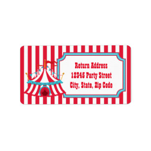 Teal & Red Vintage Circus or Carnival  Labels