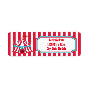 Teal & Red Vintage Circus or Carnival  Labels