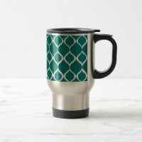 Teal Retro Geometric Ikat Tribal Print Pattern
