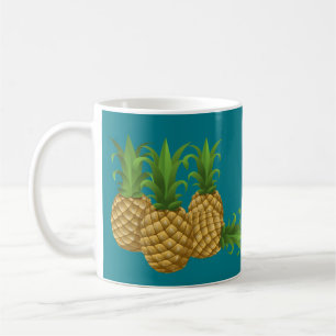Teal Retro Vintage Pineapple Coffee Mug