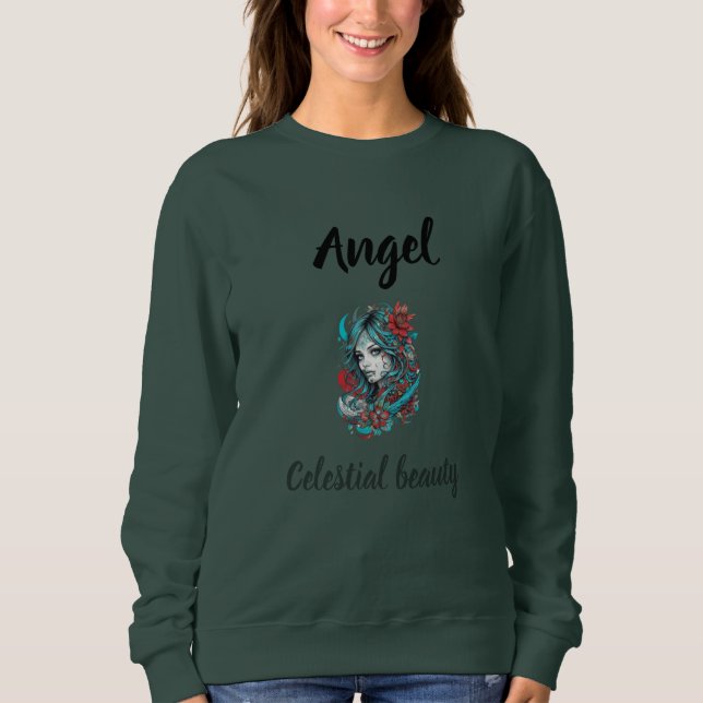 Teal Reverie Crimson in Bloom Ethereal Chromatics  Sweatshirt (Front)