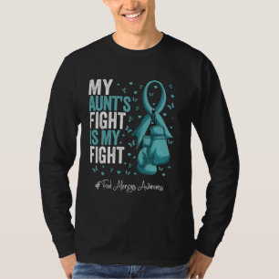 Teal Ribbon Aunt Food Allergies Awareness T-Shirt