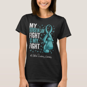 Teal Ribbon Father in law Addiction Recovery Aware T-Shirt
