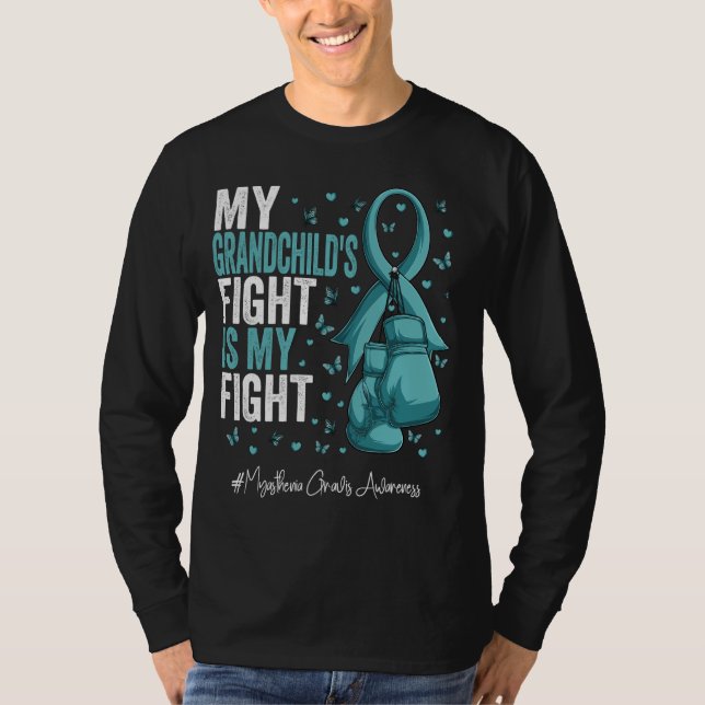 Teal Ribbon Grandchild Myasthenia Gravis Awareness T-Shirt (Front)