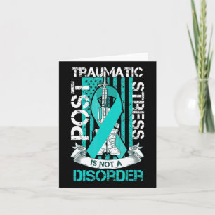 Teal Ribbon Post Traumatic Stress Flag Ptsd Awaren Card